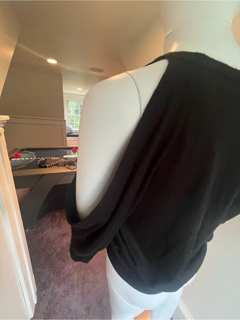 Michael Kors Black Cold-Shoulder V-Neck Sweater